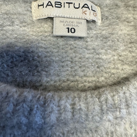 NWT Habitual Kids Girl's Exaggerated Sleeve Sweater, Gray SZ 10 - Picture 7 of 7